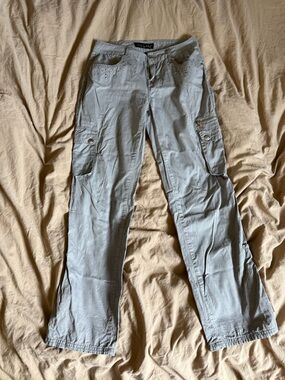 Baby Phat Light Gray Cargo Pants with Embroidered Pocket